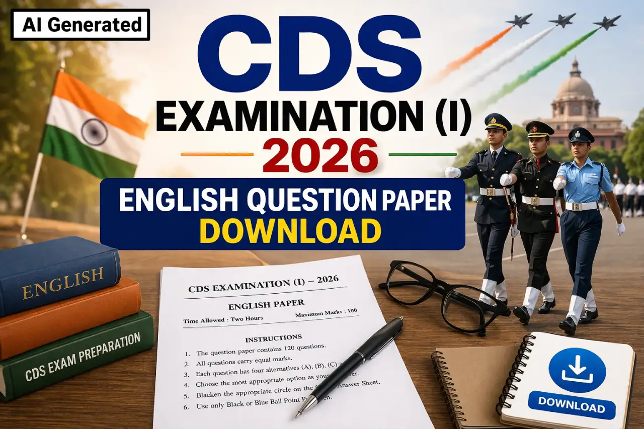 CDS Examination (I) 2026 English Question Paper Download: Direct Link