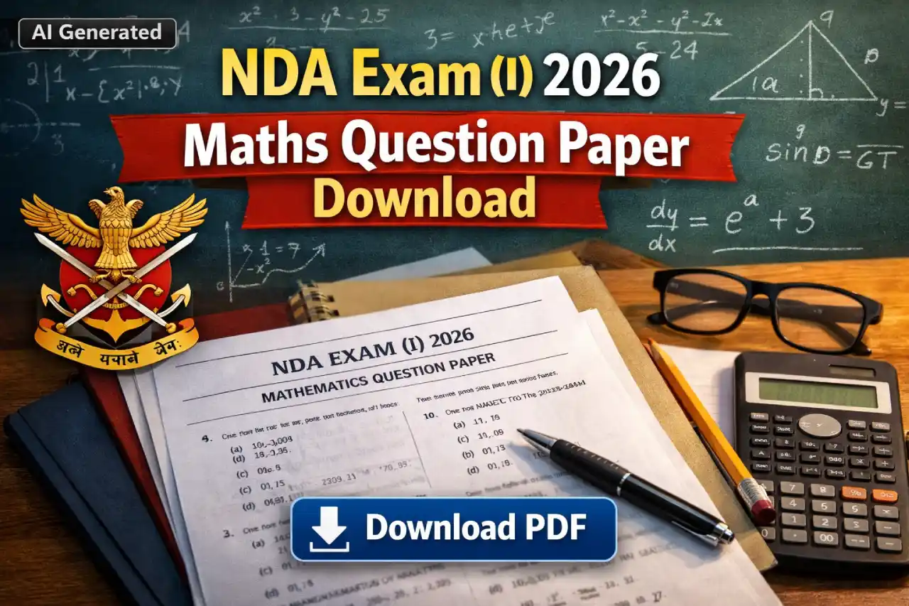 NDA Exam (I) 2026 Maths Question Paper Download: Direct PDF Link