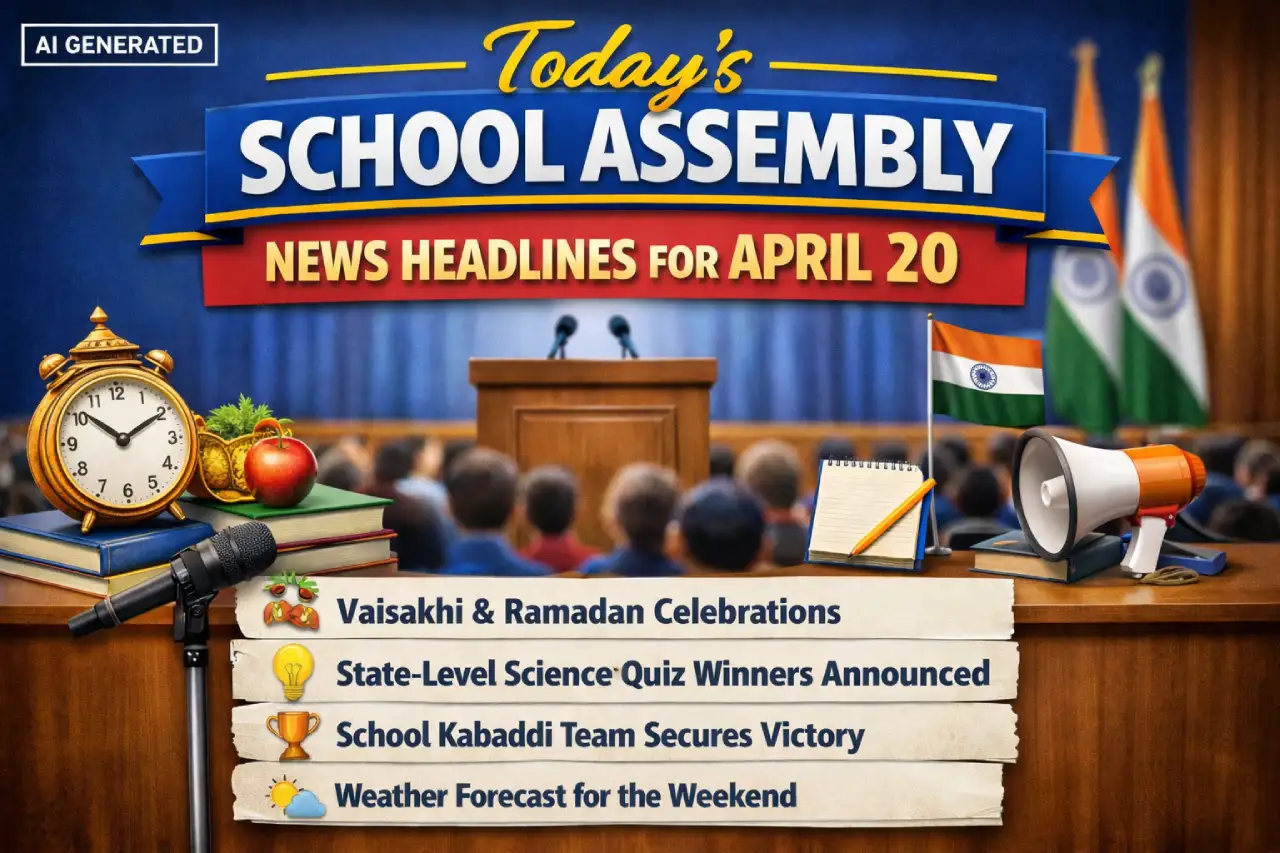 Today's School Assembly News Headlines for April 20