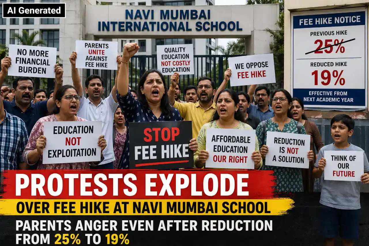 Protests Explode Over Fee Hike at Navi Mumbai School; Parents Anger Even After Reduction from 25% to 19%