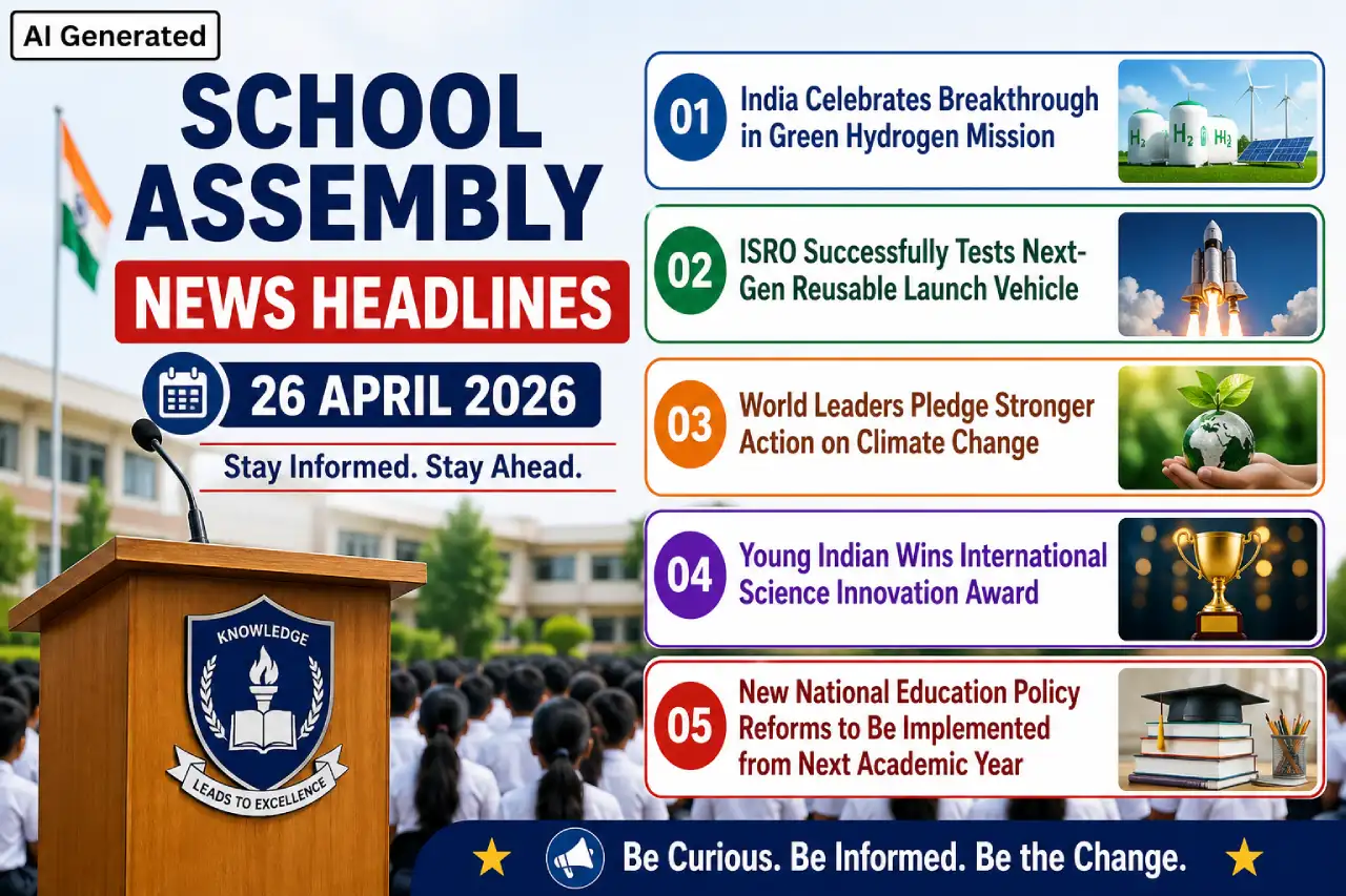 School Assembly News Headlines for 26 April 2026