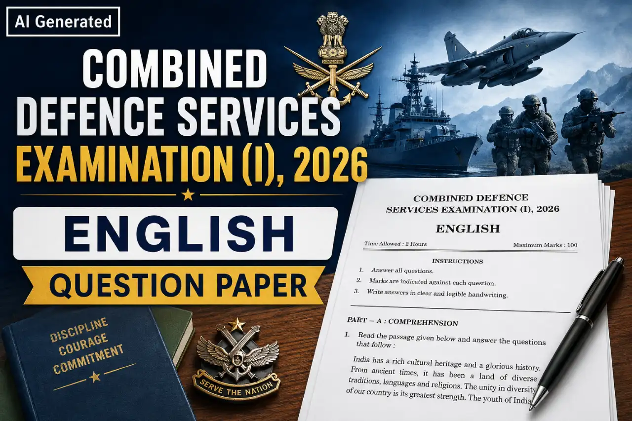 Combined Defence Services Examination (I), 2026 English Question Paper