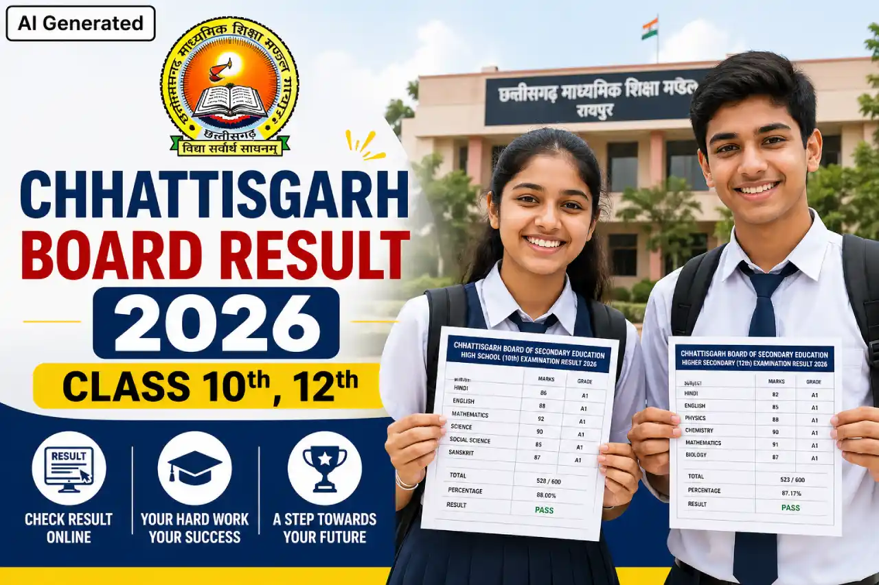 Chhattisgarh Board Result 2026 Class 10th, 12th