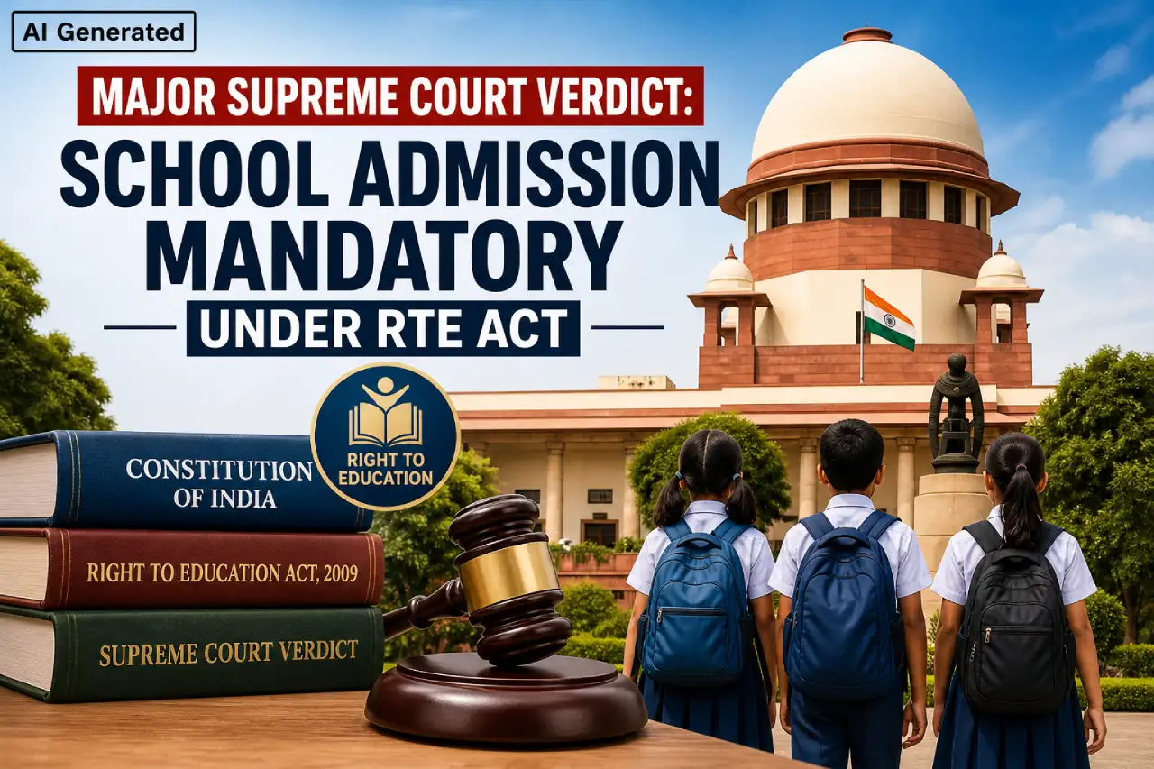 Major Supreme Court Verdict: School Admission Mandatory Under RTE Act