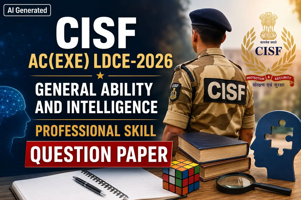 CISF AC(EXE) LDCE-2026 General Ability and Intelligence and Professional Skill Question Paper