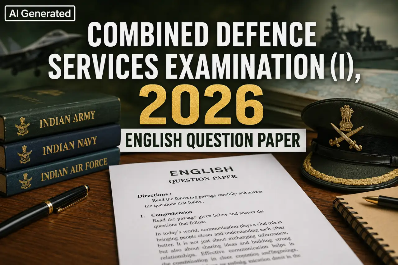Combined Defence Services Examination (I), 2026 English Question Paper