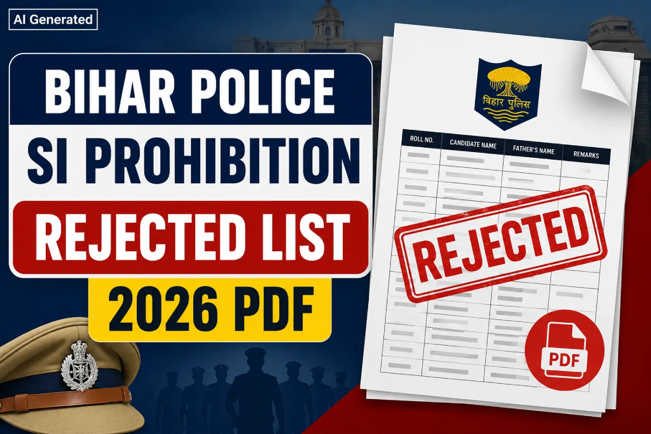 Bihar Police SI Prohibition Rejected List 2026 PDF