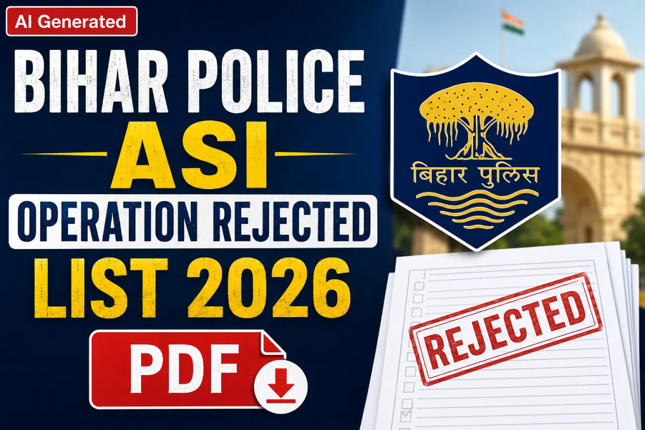 Bihar Police ASI Operation Rejected List 2026 PDF
