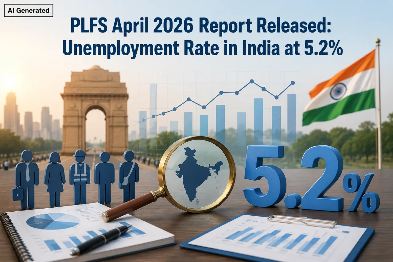PLFS April 2026 Report Released: Unemployment Rate in India at 5.2%, Slight Decline in Female Labour Force Participation