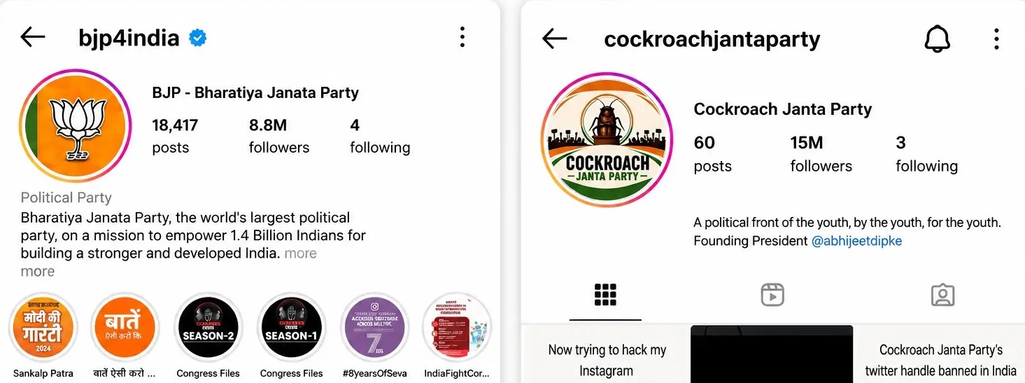 Cockroach Janata Party has even Beaten the BJP! A Viral Trend with 11.3 Million Followers in Just 6 Days