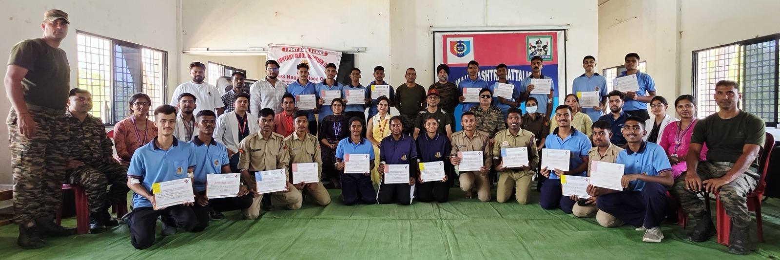 4 Maharashtra Battalion NCC Joins Forces with AIIMS Nagpur for Vital Health Checkup and Blood Donation Drive