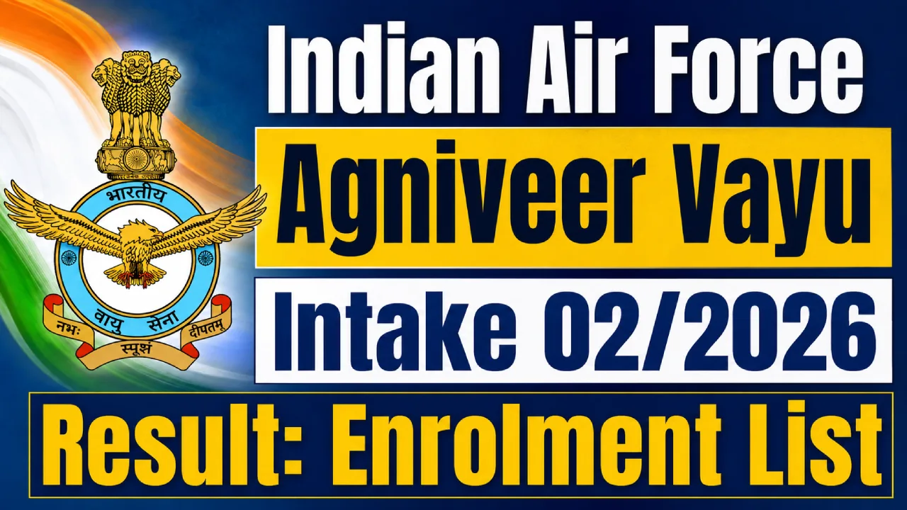 Indian Air Force Agniveer Vayu Intake 02/2026 Result: Enrolment List