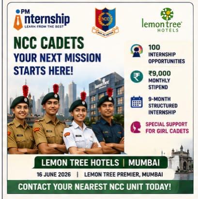 NCC Maharashtra launches Integrated Youth Skilling and Employability Initiative under Prime Minister Internship Scheme  150 Internship Opportunities Open Through Special Placement Camps in Pune and Mumbai