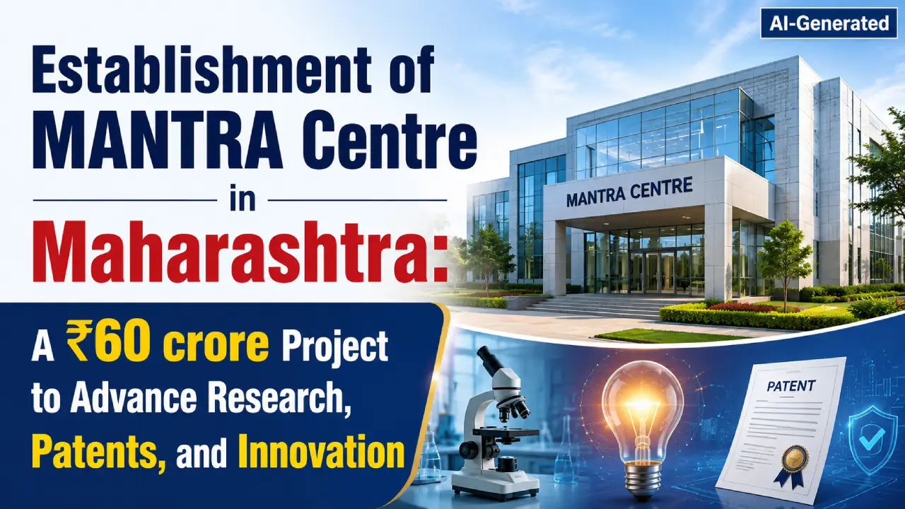 Establishment of MANTRA Centre in Maharashtra: A ₹60 crore Project to Advance Research, Patents, and Innovation