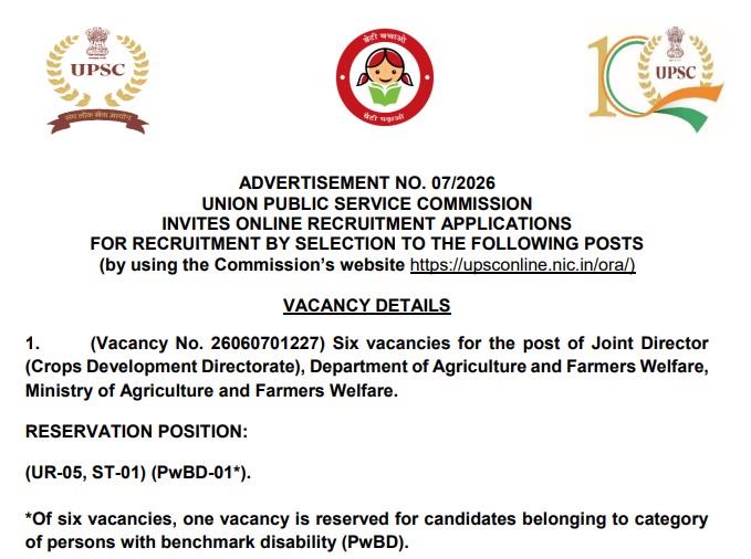 UPSC Recruitment 2026: Notification Out for 450 Posts