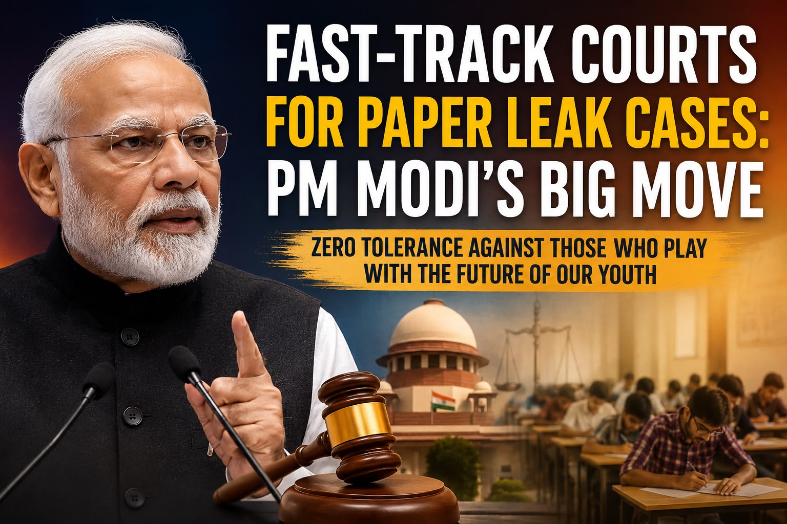 Modi Government Announces Fast-Track Courts to Crack Down on Paper Leak Cases