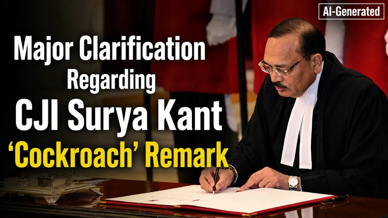 Major Clarification Regarding CJI Surya Kant ‘Cockroach’ Remark