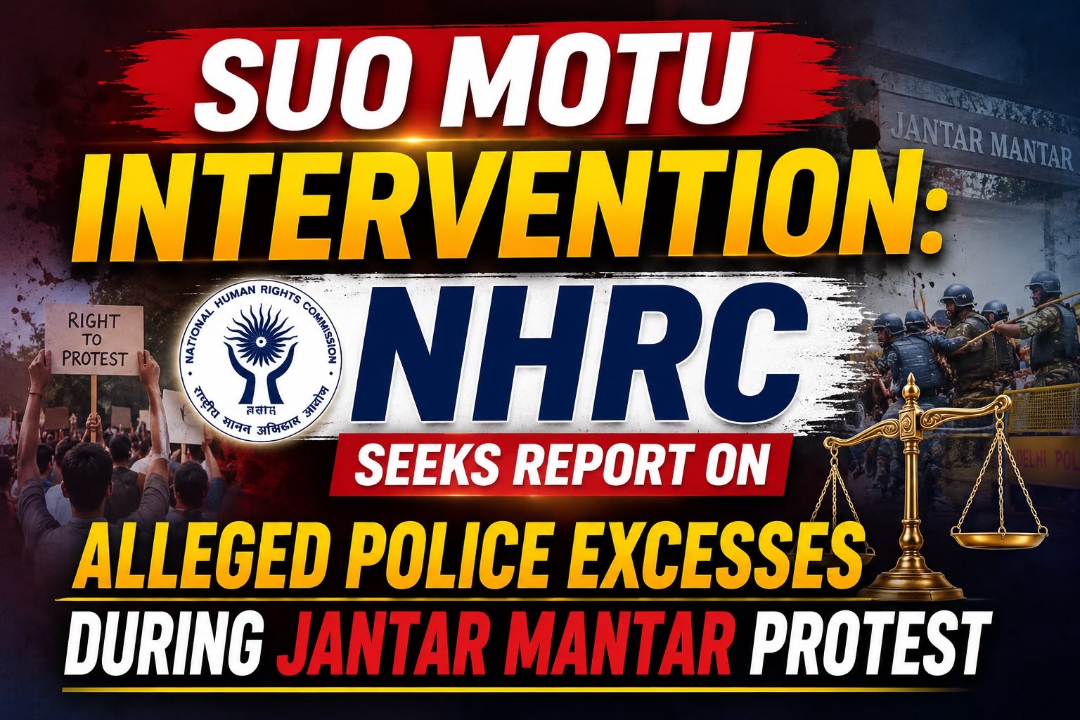 Suo Motu Intervention: NHRC Seeks Report on Alleged Police Excesses During Jantar Mantar Protest