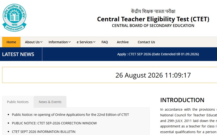 CBSE CTET 2026 Postponed: Application Window Reopens