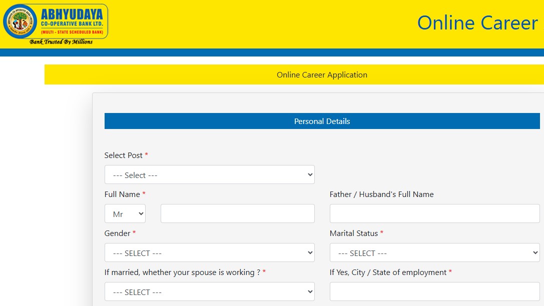 Abhyudaya Bank Recruitment 2026: Managerial Posts, Apply Online
