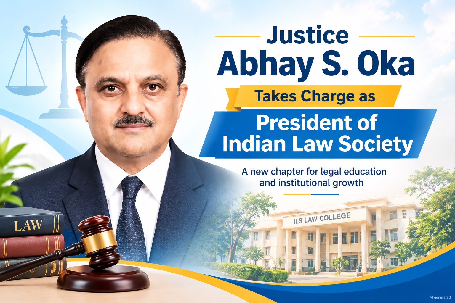 Justice Abhay S. Oka Takes Charge as President of Indian Law Society