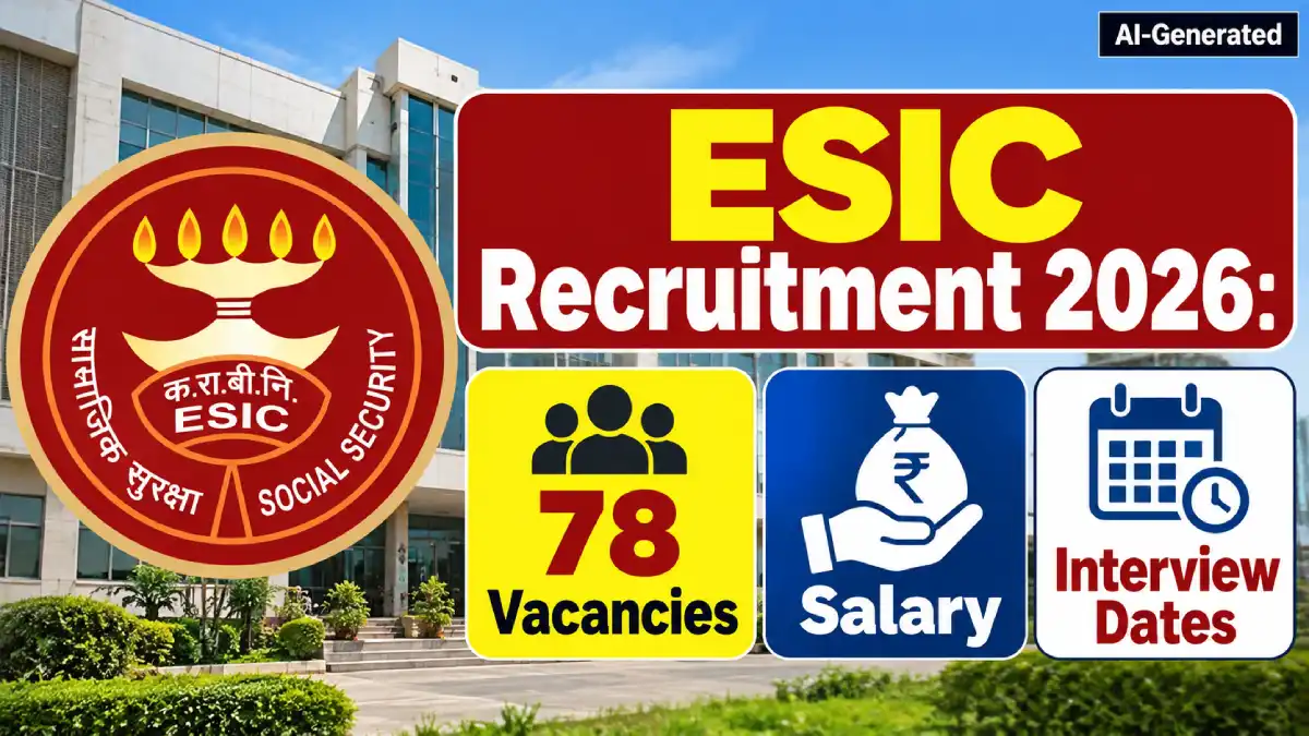 ESIC Recruitment 2026: 78 Vacancies, Salary and Interview Dates