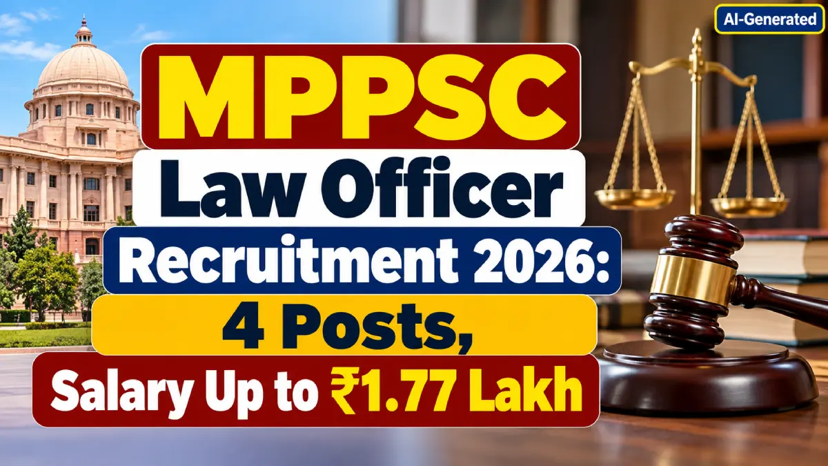 MPPSC Law Officer Recruitment 2026: 4 Posts, Salary Up to ₹1.77 Lakh