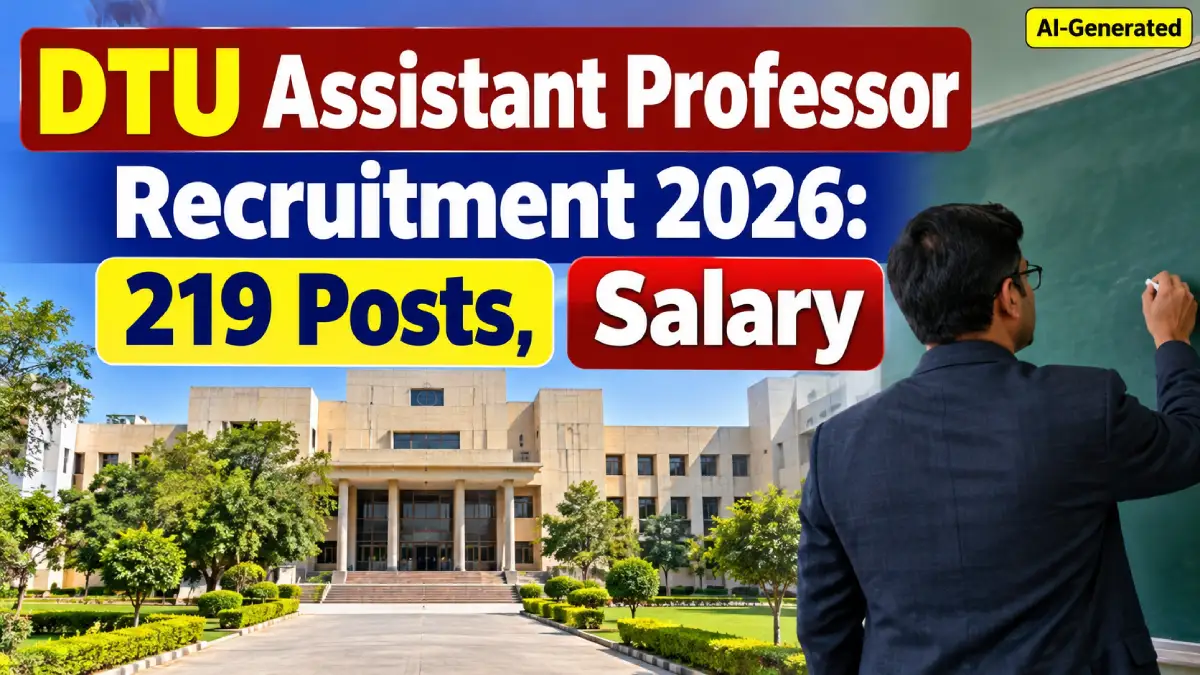 DTU Assistant Professor Recruitment 2026: 219 Posts, Salary