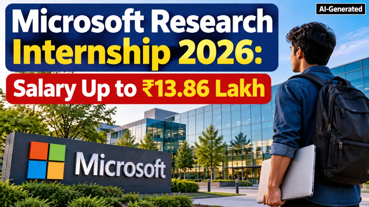 Microsoft Research Internship 2026: Salary Up to ₹13.86 Lakh