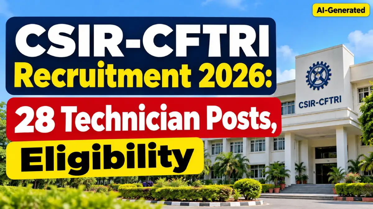 CSIR-CFTRI Recruitment 2026: 28 Technician Posts, Eligibility