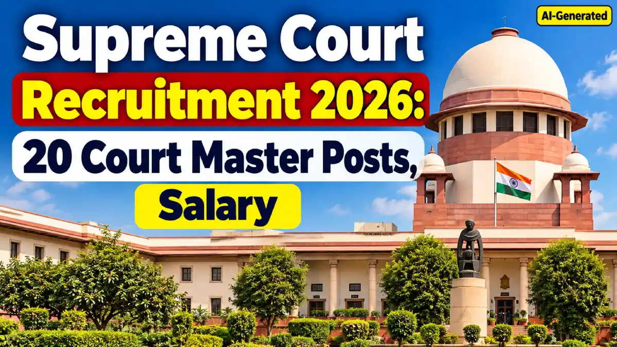 Supreme Court Recruitment 2026: 20 Court Master Posts, Salary