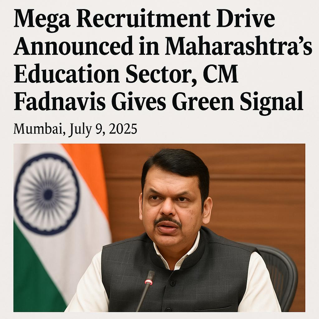 Mega Recruitment Drive Announced in Maharashtra’s Education Sector, CM Fadnavis Gives Green Signal