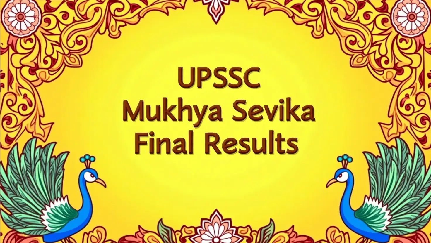 UPSSSC Mukhya Sevika final result 2025 announced
