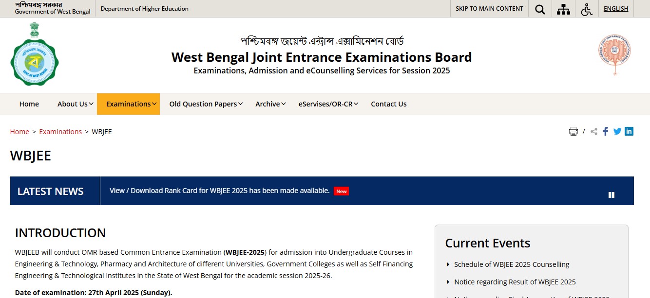 WBJEE 2025 Result Out: Check West Bengal JEE Scores, Final Answer Key and Direct Link Here