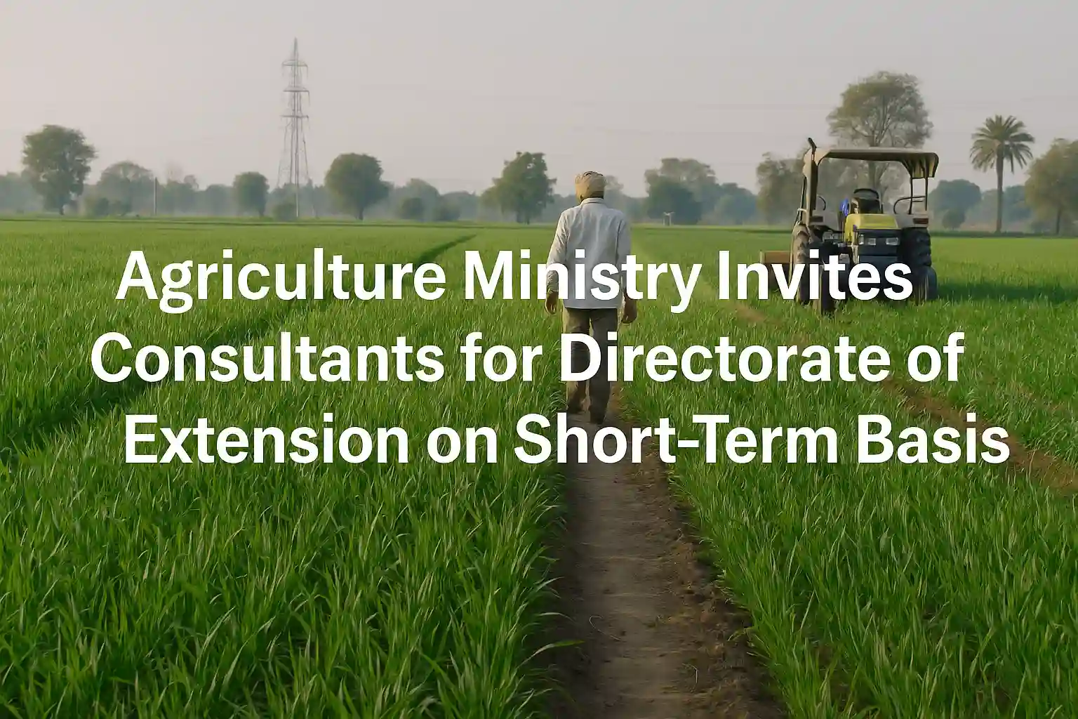 Agriculture Ministry Invites Consultants for Directorate of Extension on Short-Term Basis