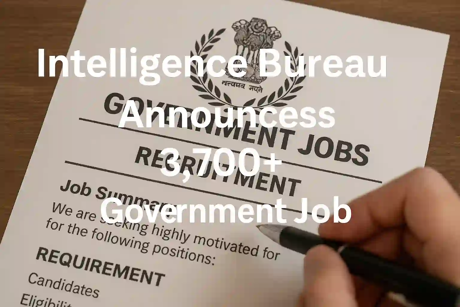 Intelligence Bureau Announces 3,700+ Government Job Openings