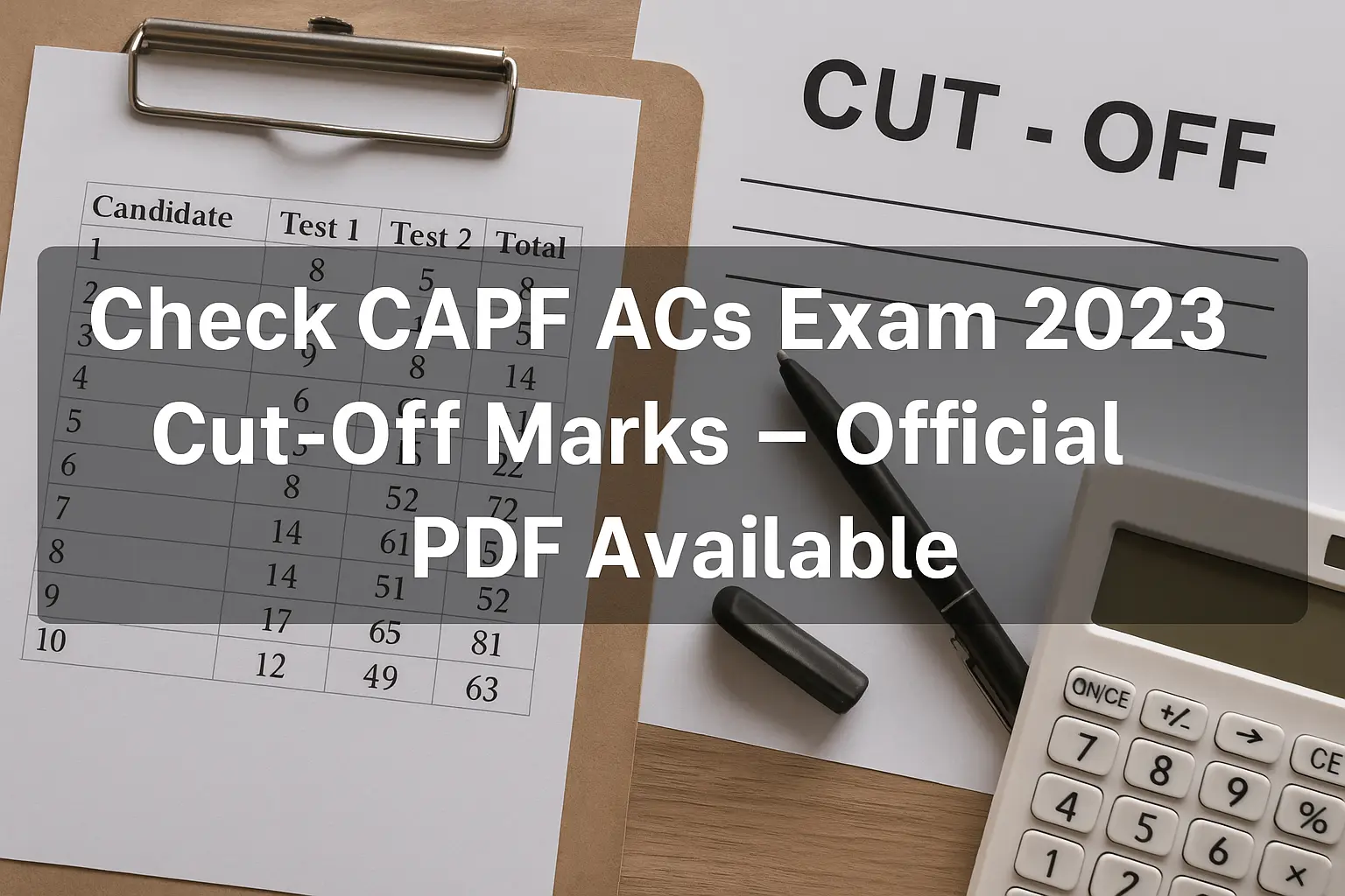 Check CAPF ACs Exam 2023 Cut-Off Marks – Official PDF Available