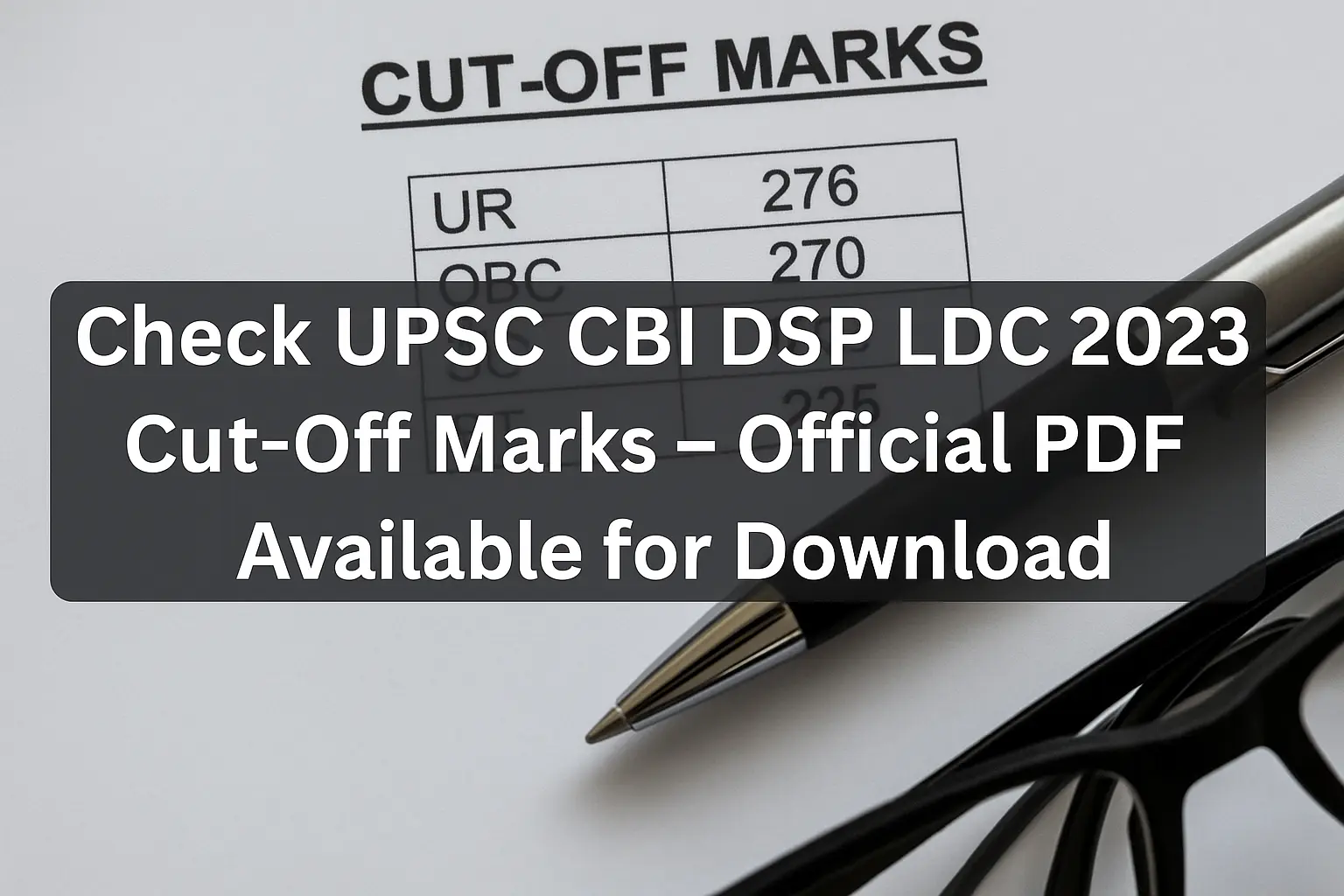 Check UPSC CBI DSP LDC 2023 Cut-Off Marks – Official PDF Available for Download