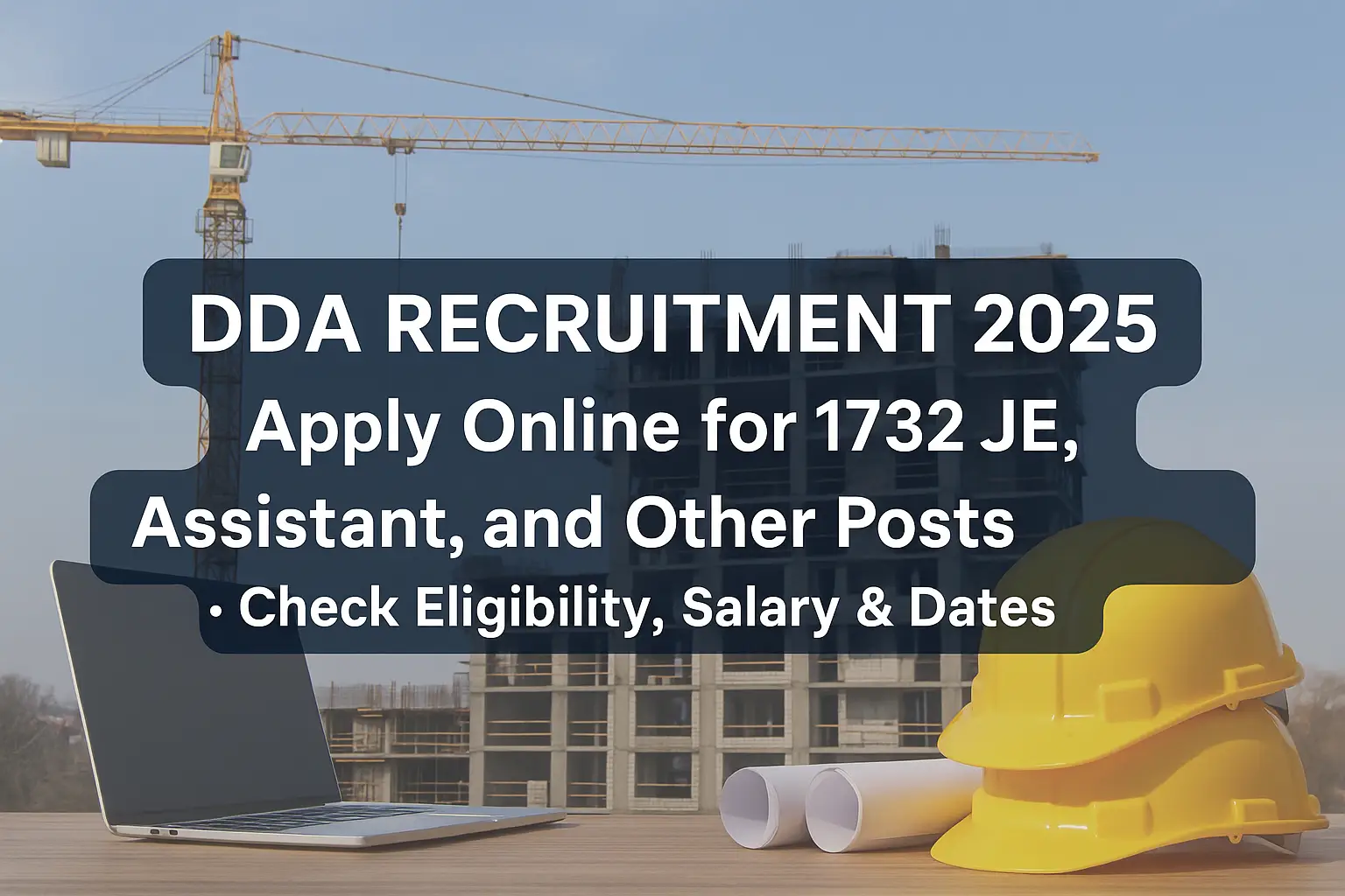 DDA Recruitment 2025: Apply Online for 1732 JE, MTS, Assistant, and Other Posts – Check Eligibility, Salary & Dates