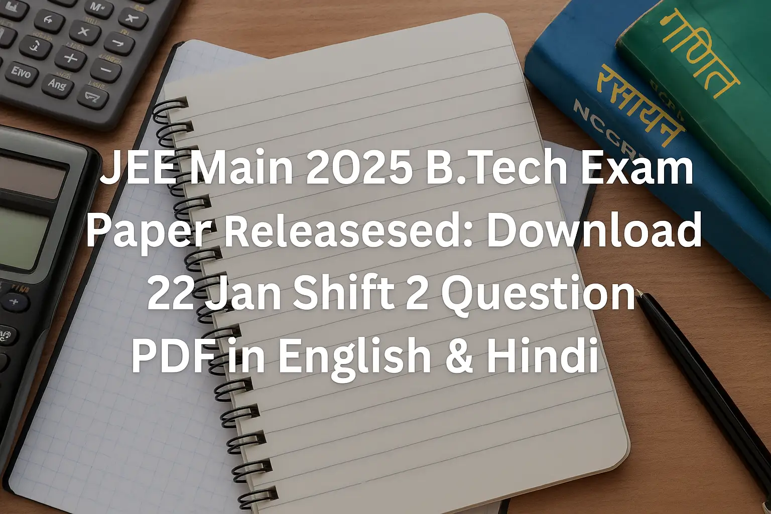 JEE Main 2025 B.Tech Exam Paper Released: Download 22 Jan Shift 2 Question Paper PDF in English & Hindi