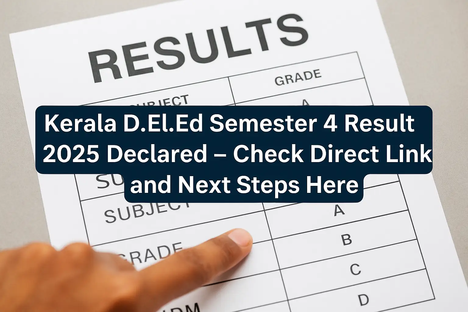 Kerala D.El.Ed Semester 4 Result 2025 Declared – Check Direct Link and Next Steps Here