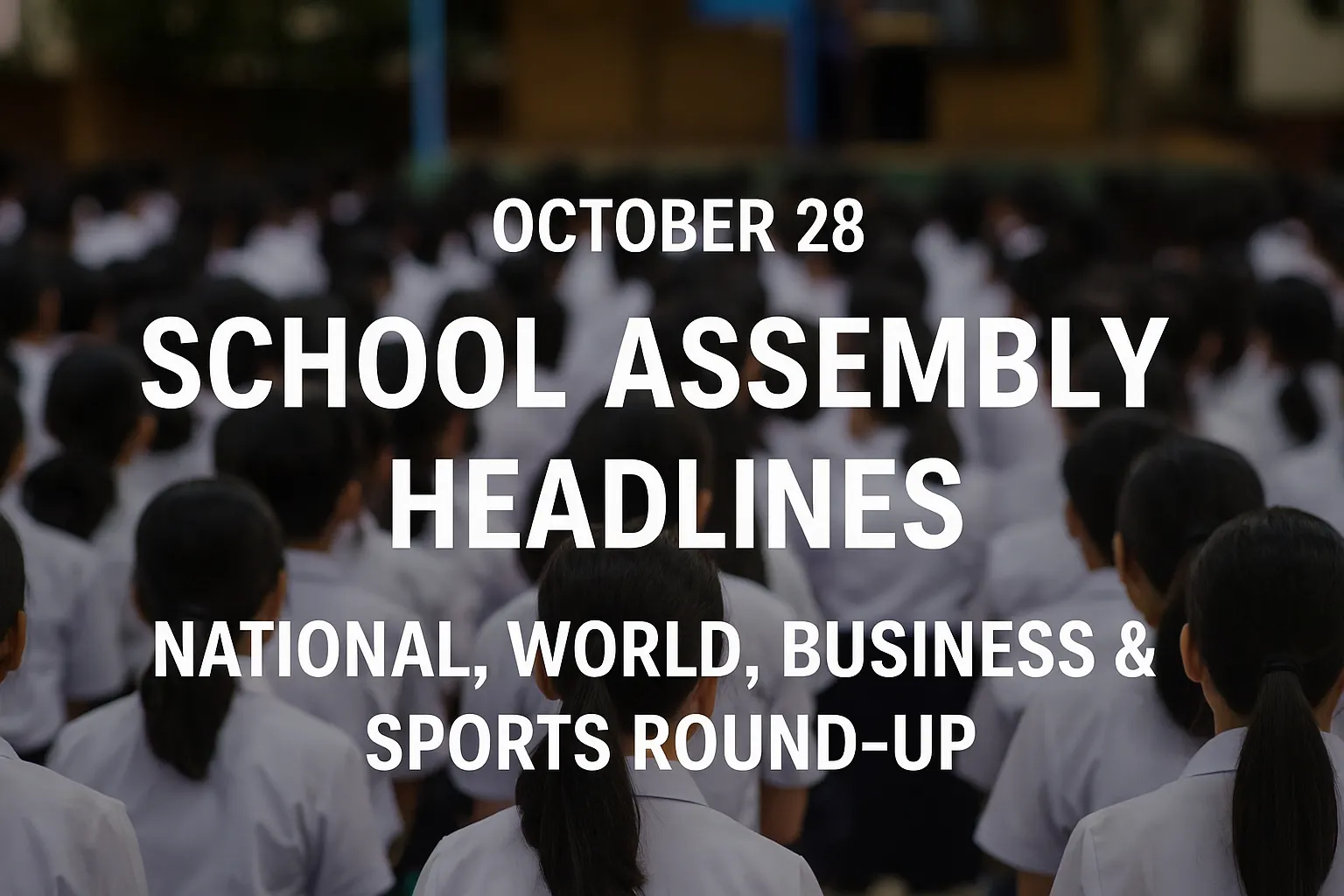 October 28 School Assembly Headlines – National, World, Business & Sports Round-up