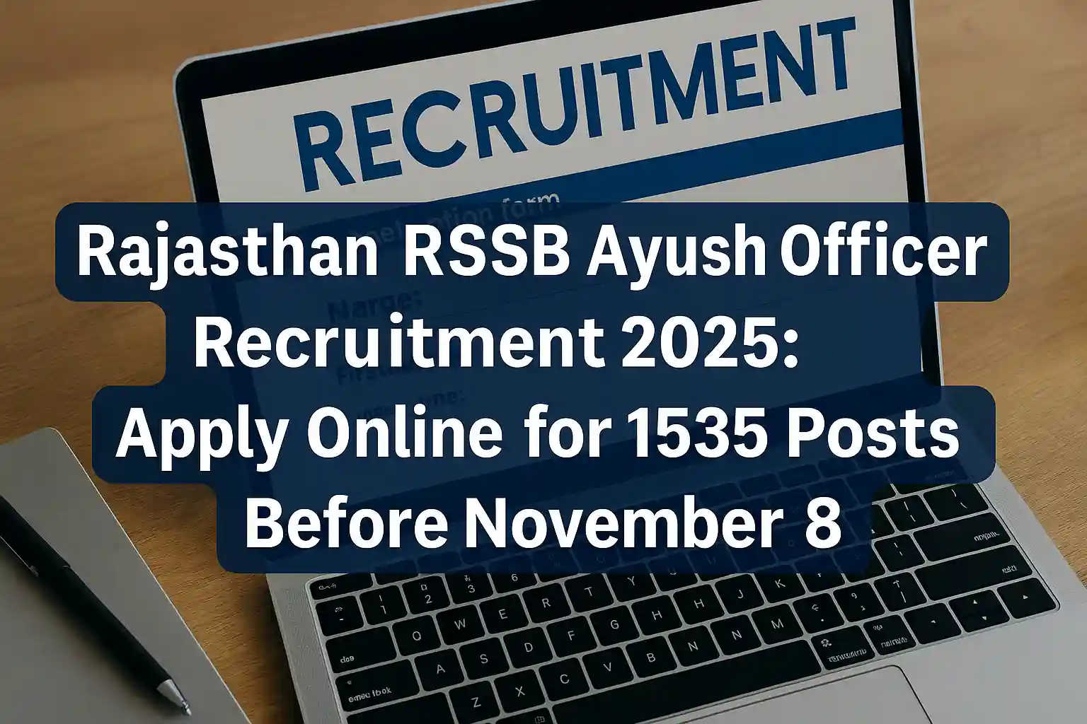 Rajasthan RSSB Ayush Officer Recruitment 2025: Apply Online for 1535 Posts Before November 8