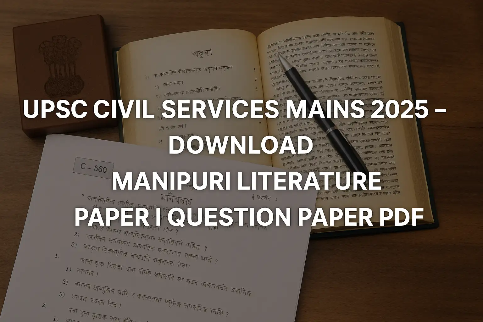 UPSC Civil Services Mains 2025 – Download Manipuri Literature Paper I Question Paper PDF