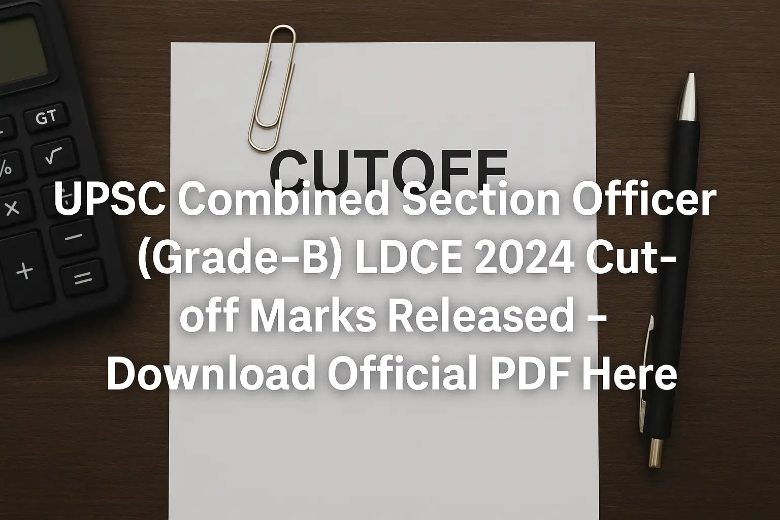 UPSC Combined Section Officer (Grade-B) LDCE 2024 Cut-off Marks Released – Download Official PDF Here