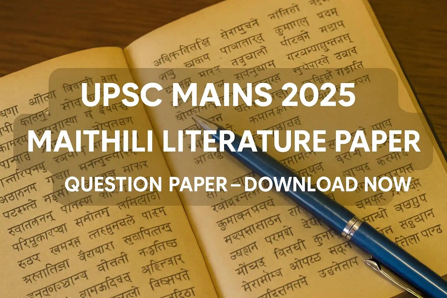 UPSC Mains 2025 Maithili Literature Paper-I Question Paper – Download Now