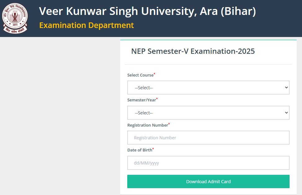 VKSU 5th Semester Admit Card 2025 Released – Check Hall Ticket Details