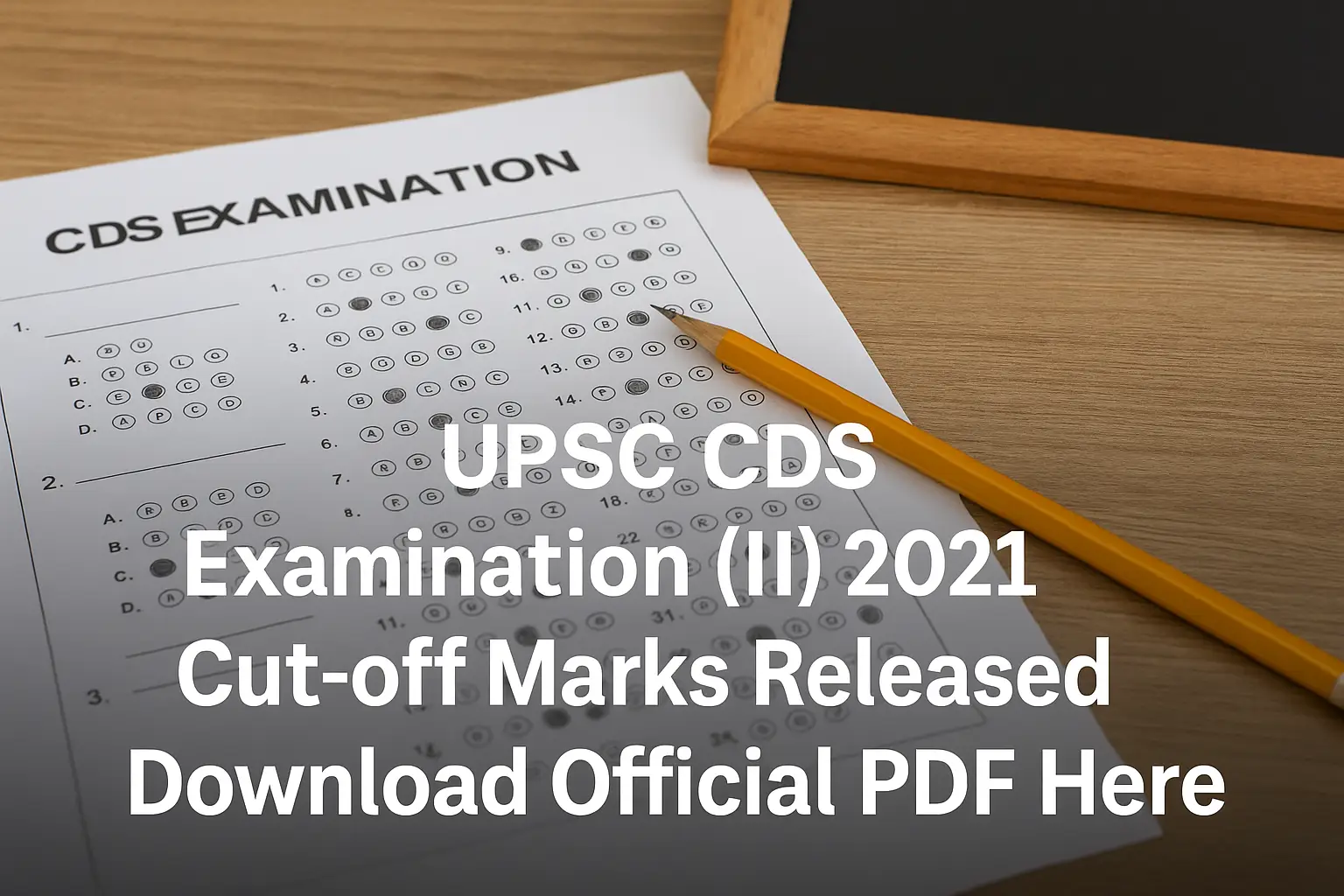 UPSC CDS Examination (II) 2021 Cut-off Marks Released – Download Official PDF Here