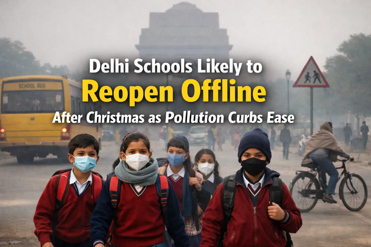 Delhi Schools Likely to Reopen Offline After Christmas as Pollution Curbs Ease