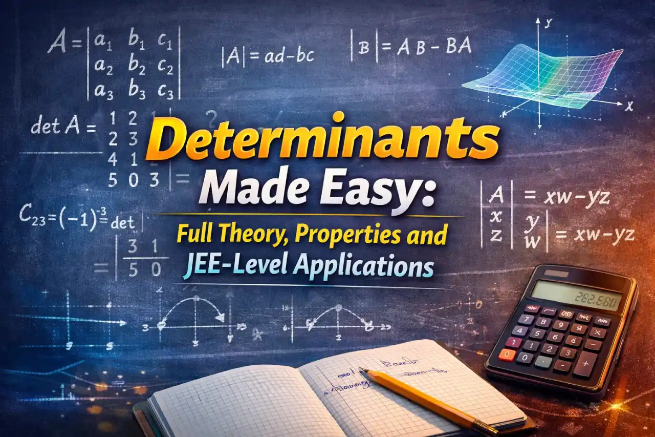 Determinants Made Easy: Full Theory, Properties and JEE-Level Applications